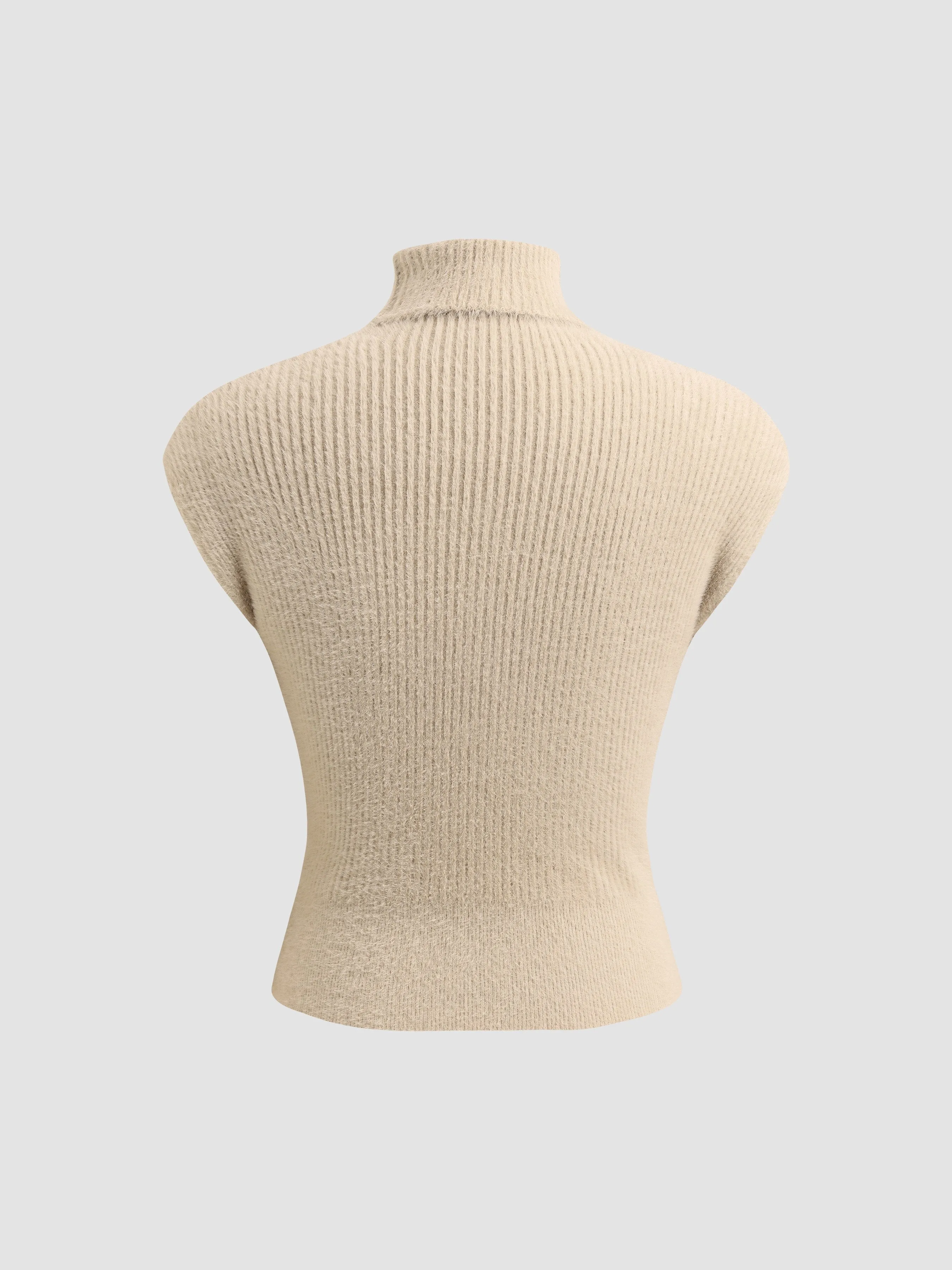 Sleeveless Turtleneck Sweater Top