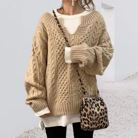 Slouchy Cable Knit Sweater