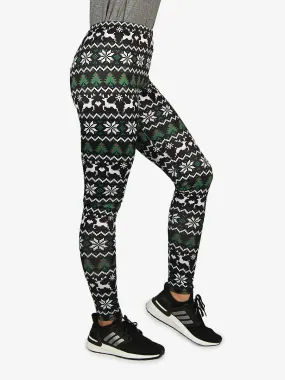 Snowflake Fall - Compression Tights - 1617 - Black / Multi