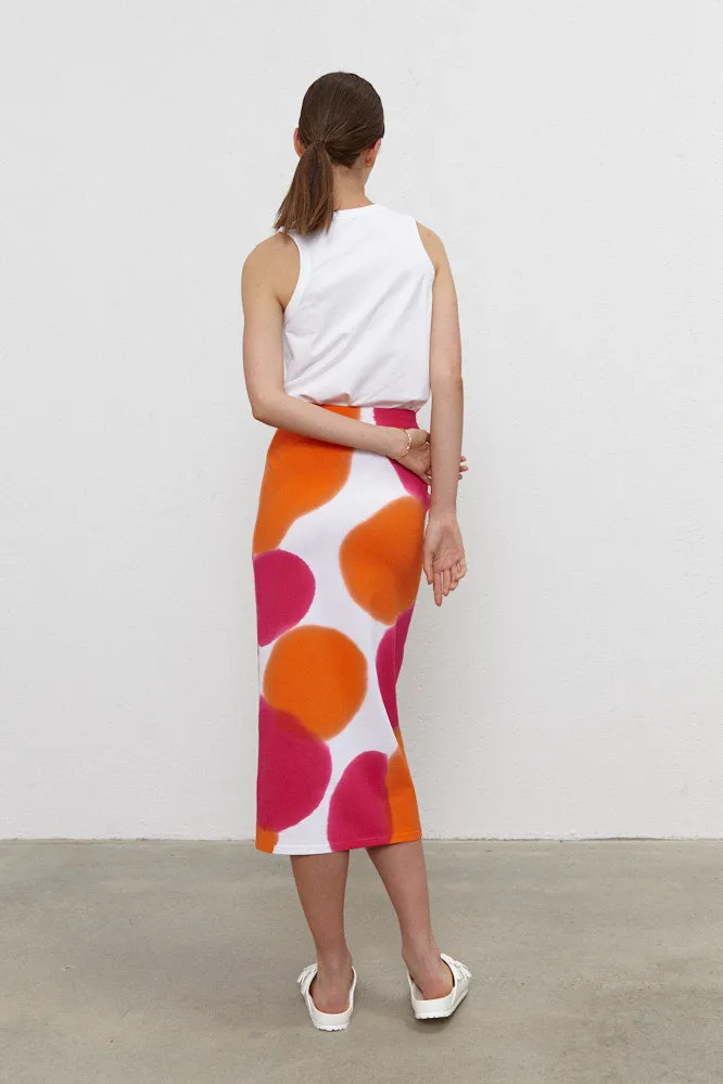 Stam Pencil Skirt Orange/Hot Pink