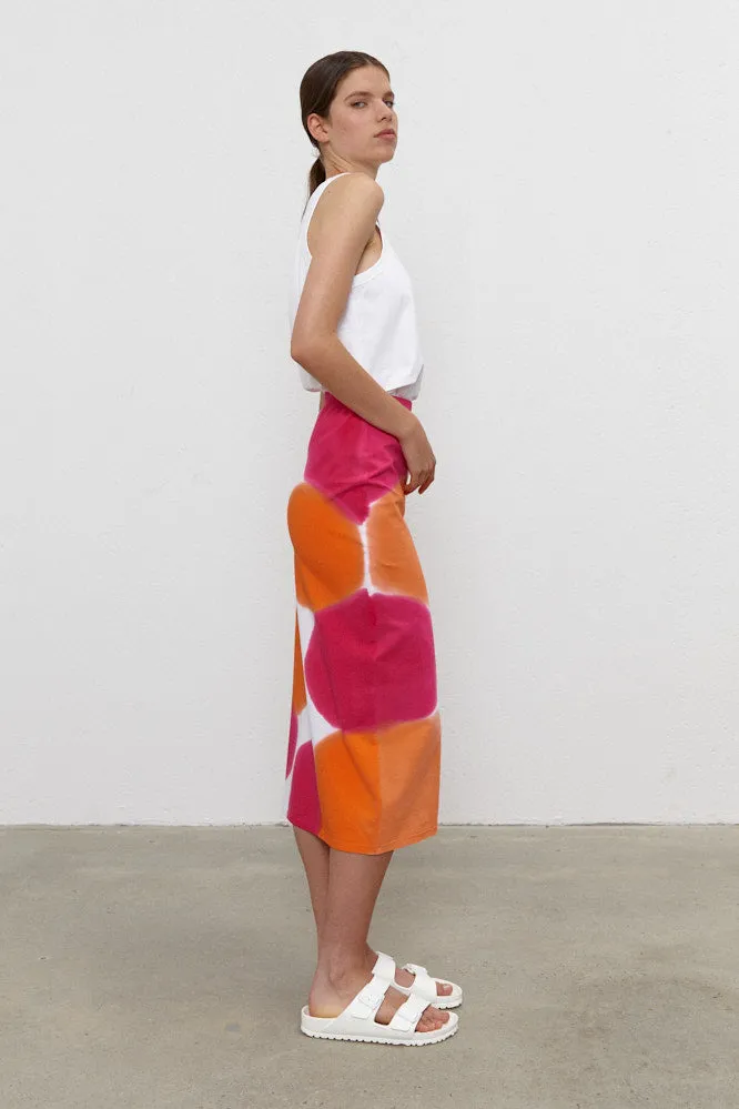 Stam Pencil Skirt Orange/Hot Pink