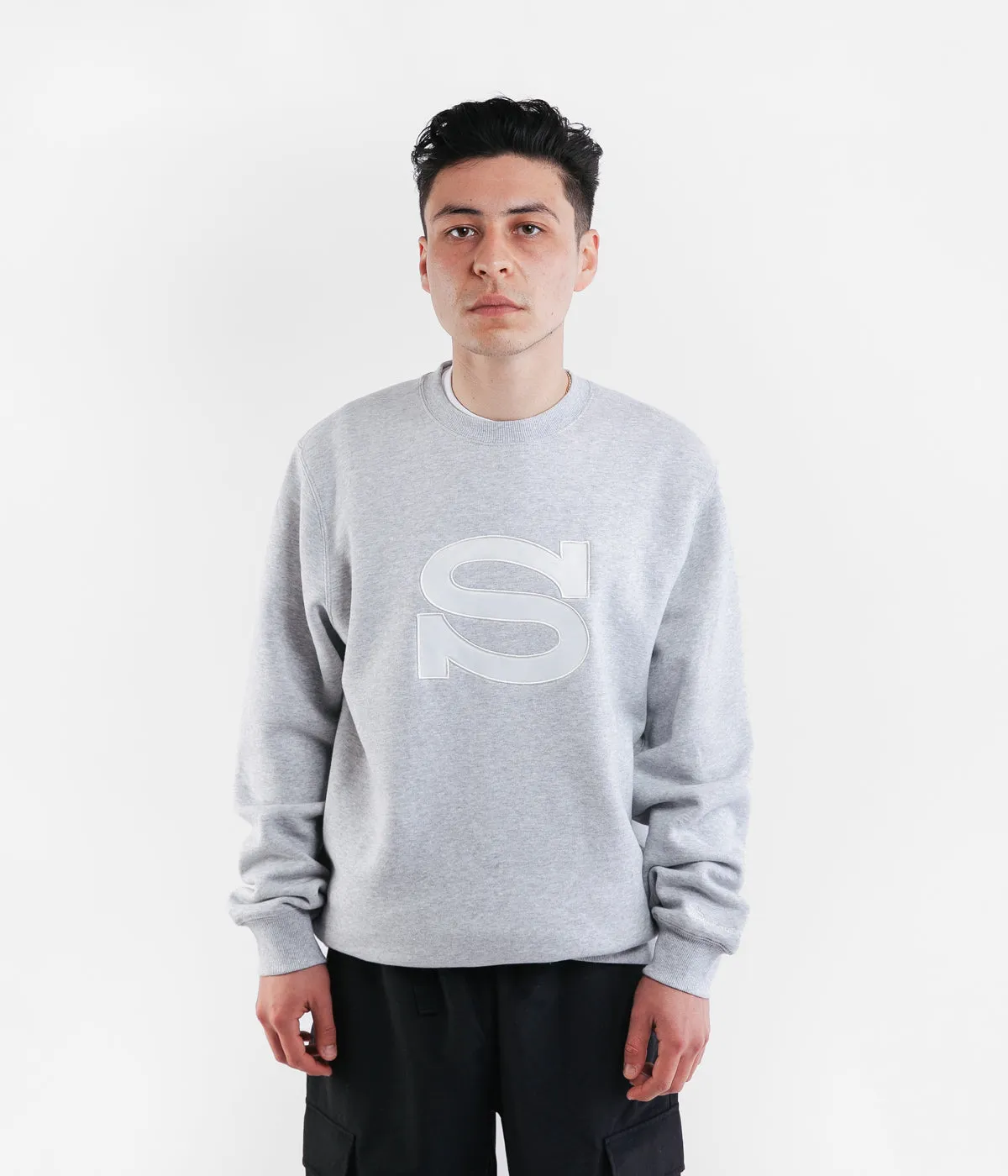 Stussy Stussy S Applique Crewneck Sweatshirt - Ash Heather