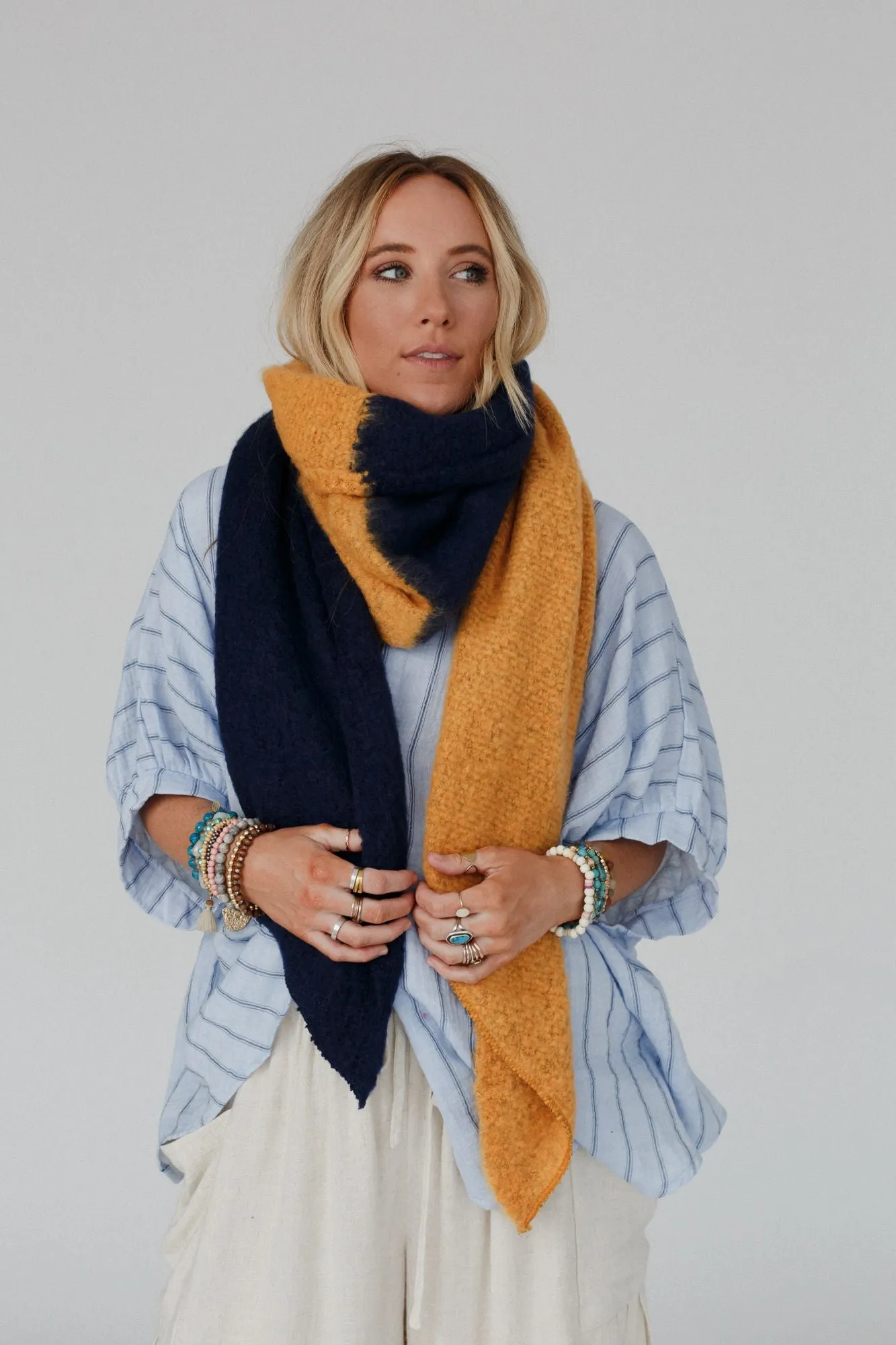 Sunset Shades Cozy Scarf - Navy Multi