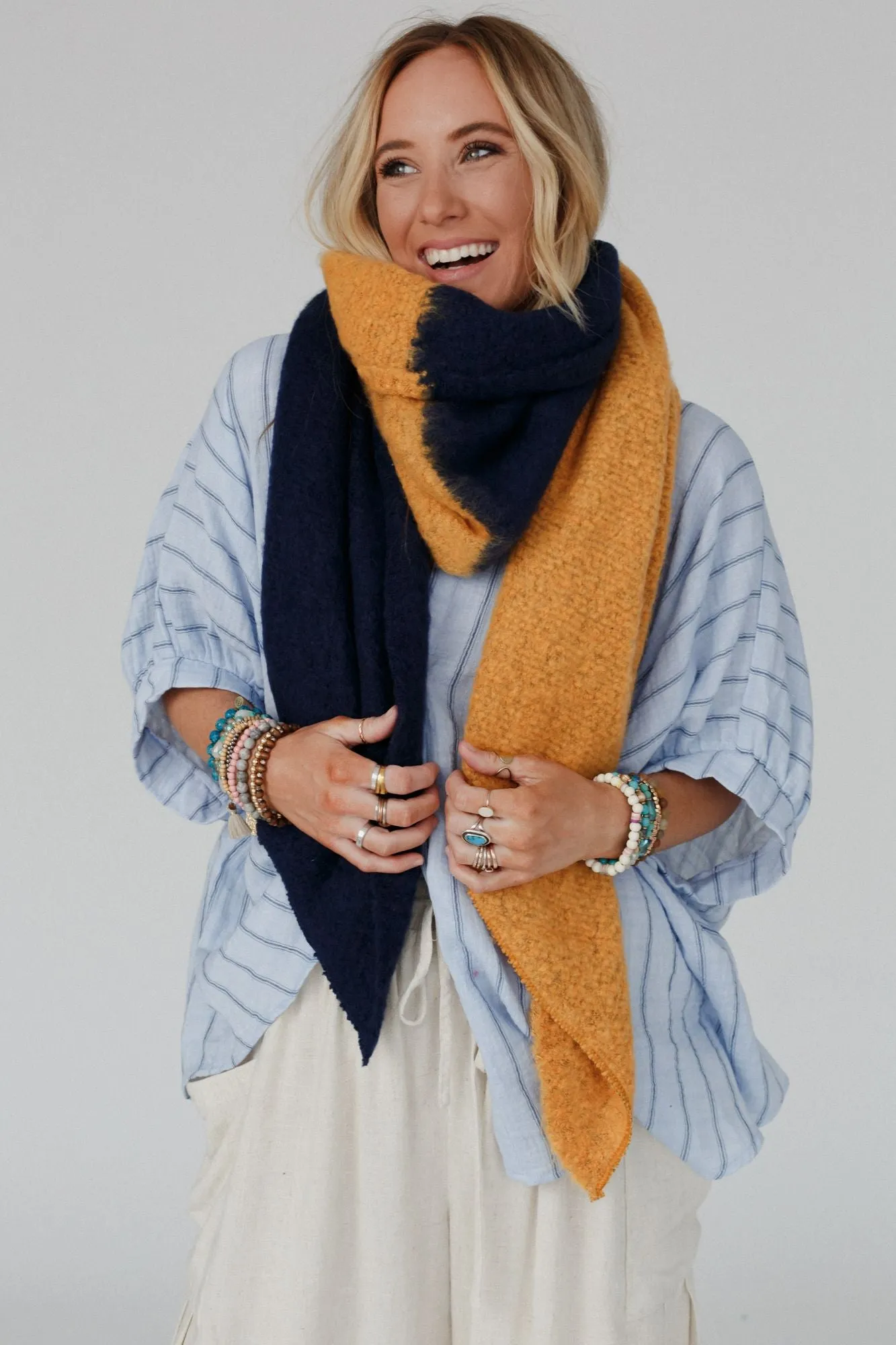 Sunset Shades Cozy Scarf - Navy Multi