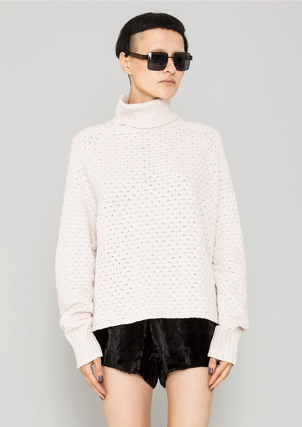 SWEATER TURTLENECK - KNIT PEARL beige