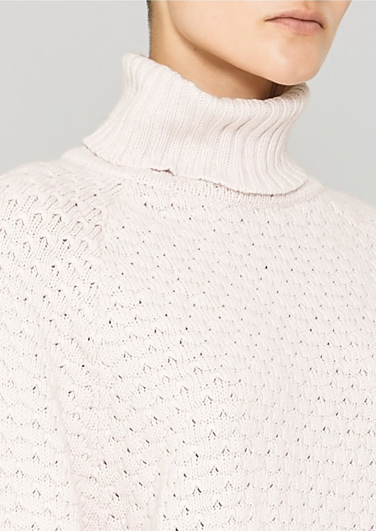 SWEATER TURTLENECK - KNIT PEARL beige