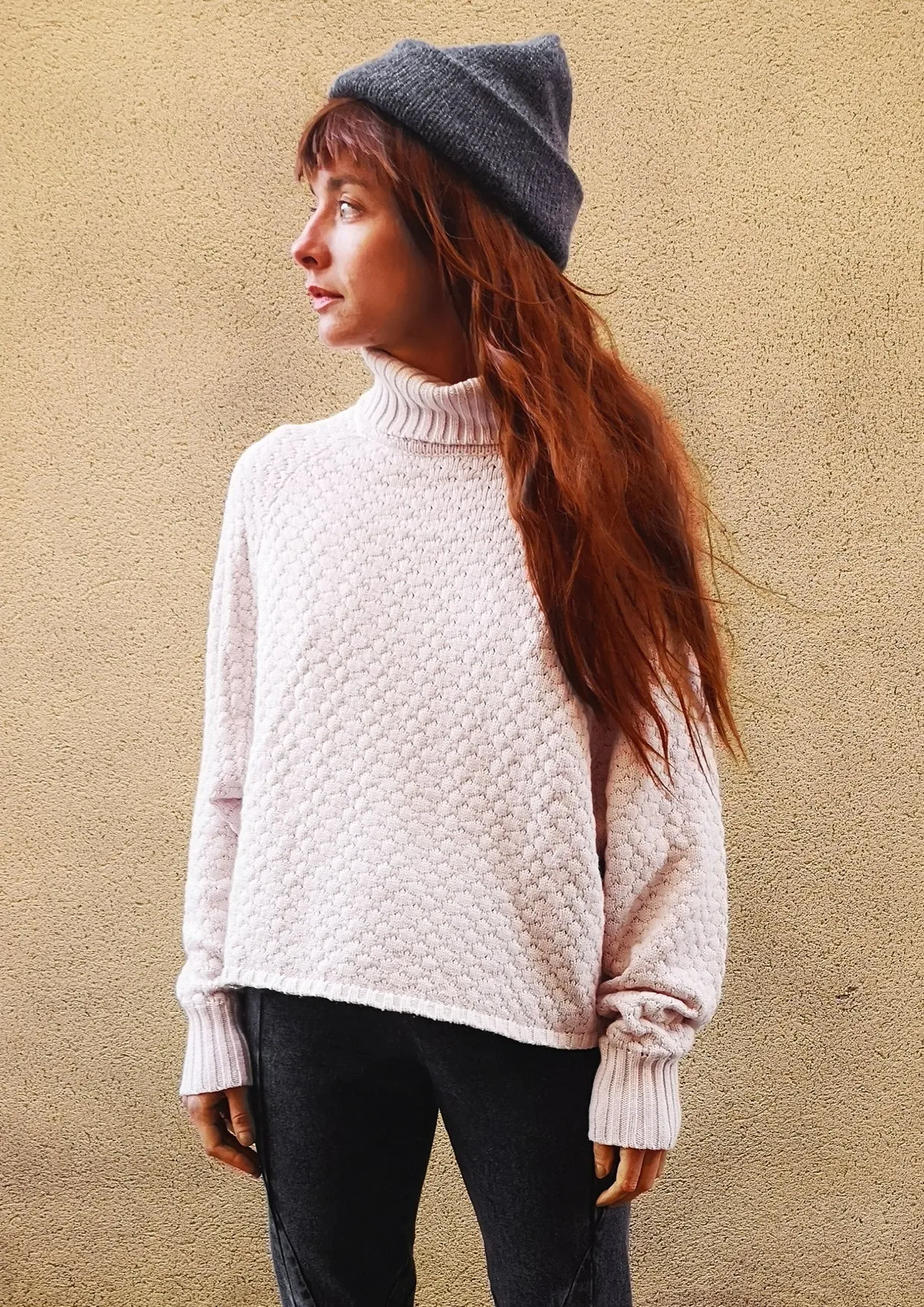 SWEATER TURTLENECK - KNIT PEARL beige