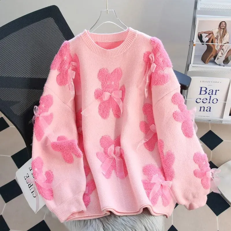 Teddy Winter pullover with  ribbons