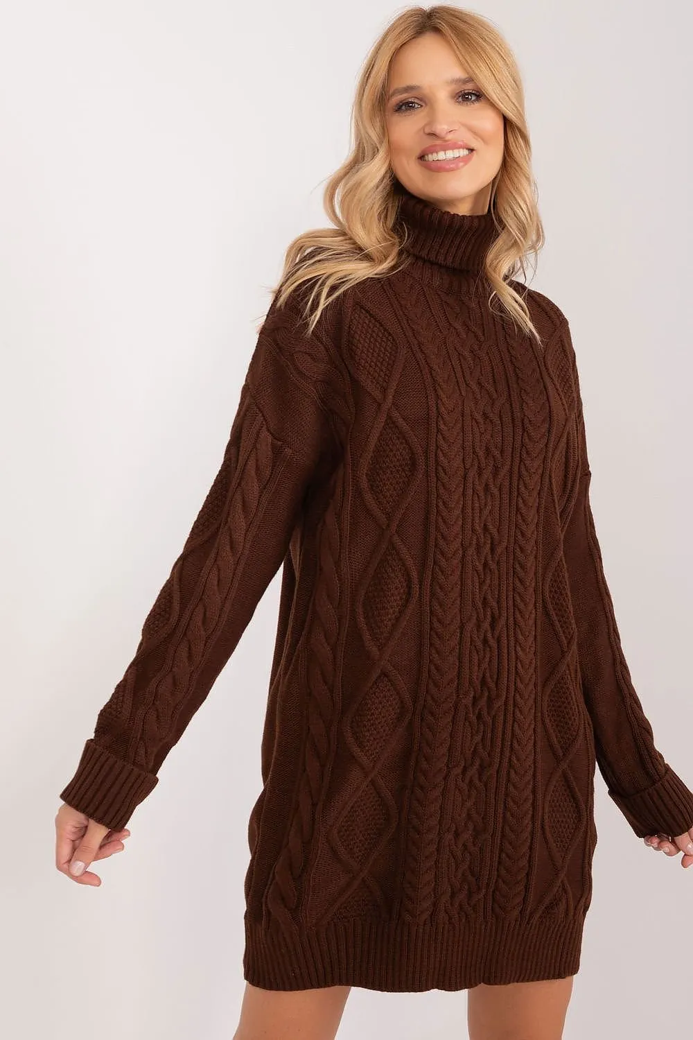 TEEK - Turtleneck Long Sweater Day Dress