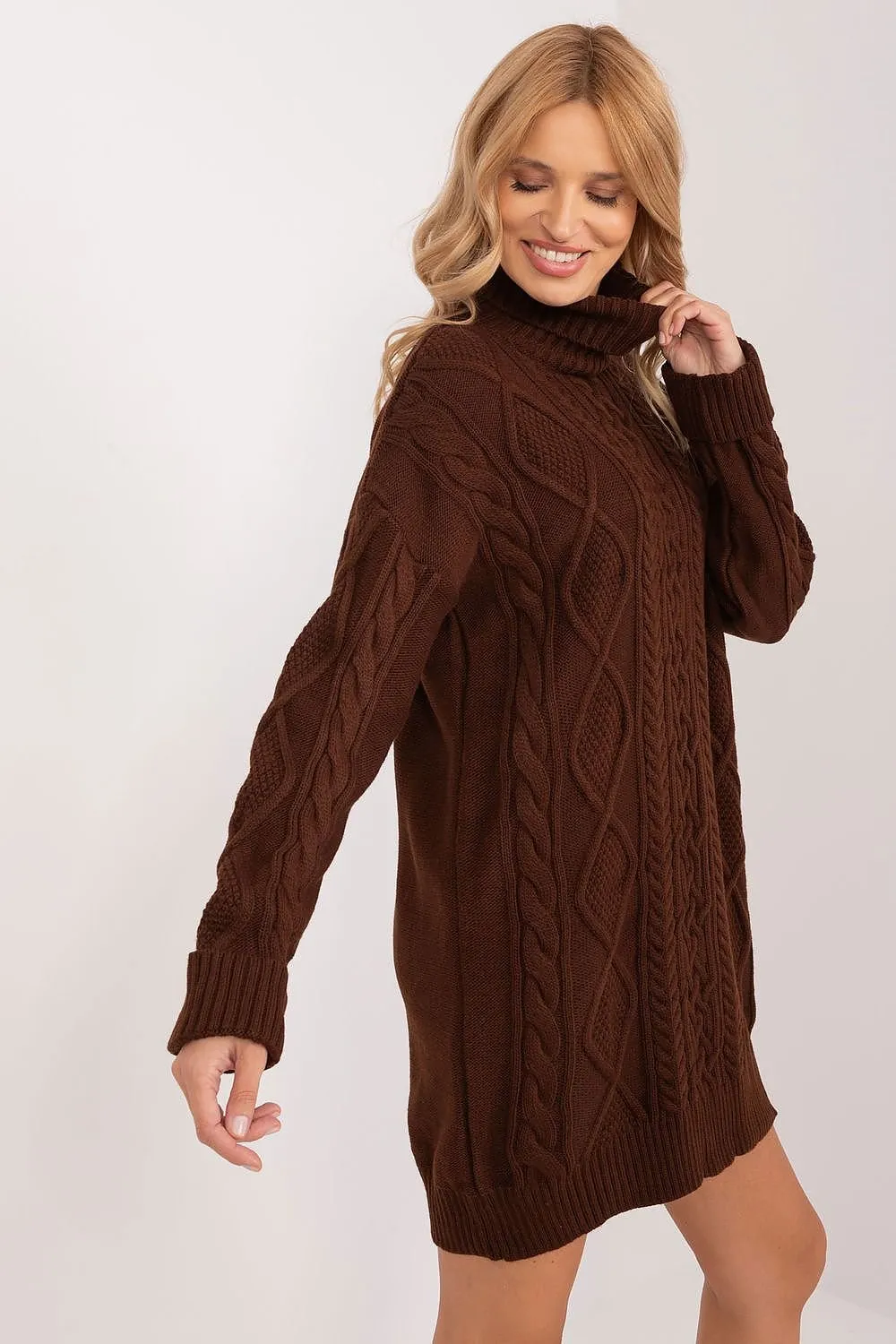 TEEK - Turtleneck Long Sweater Day Dress