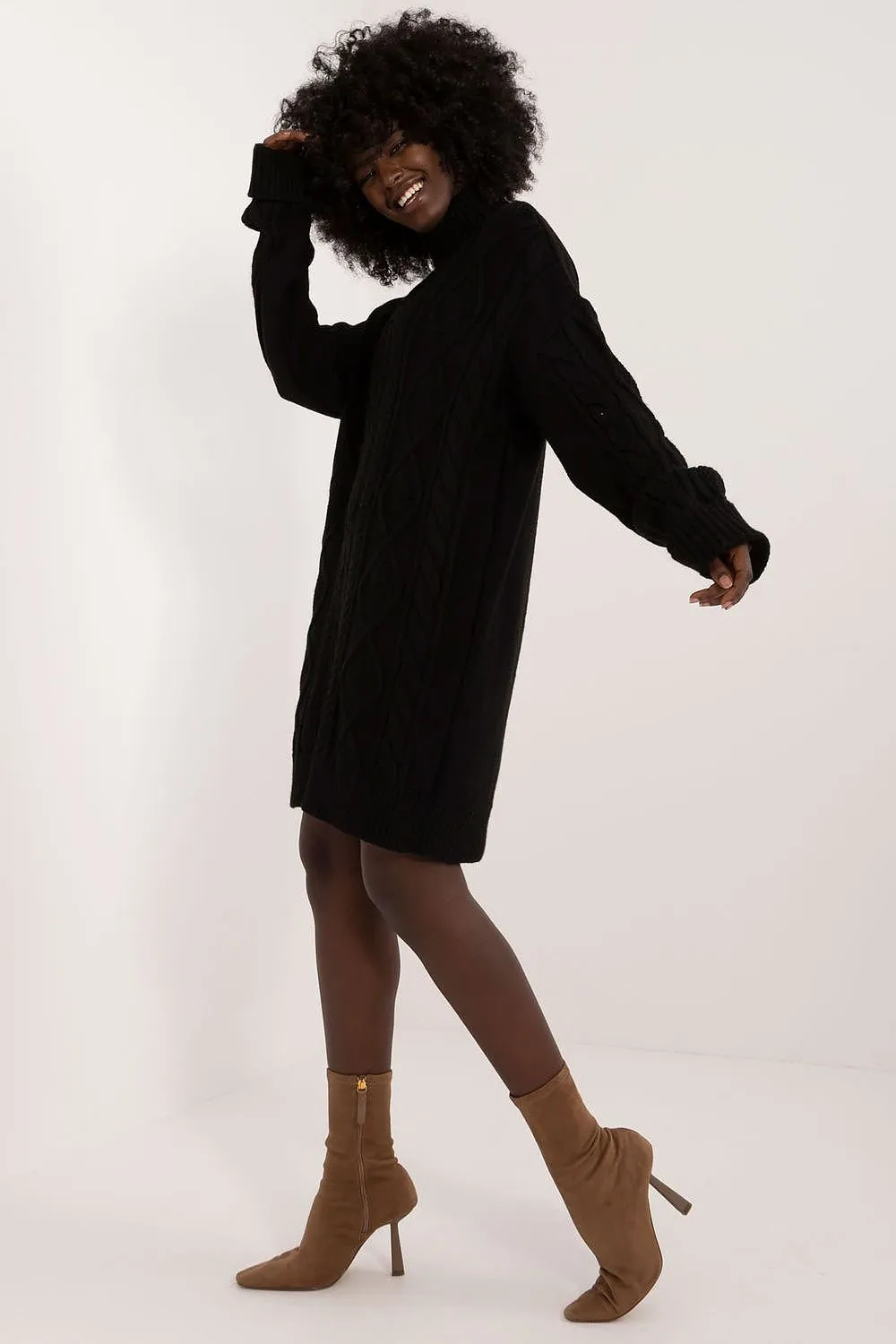 TEEK - Turtleneck Long Sweater Day Dress