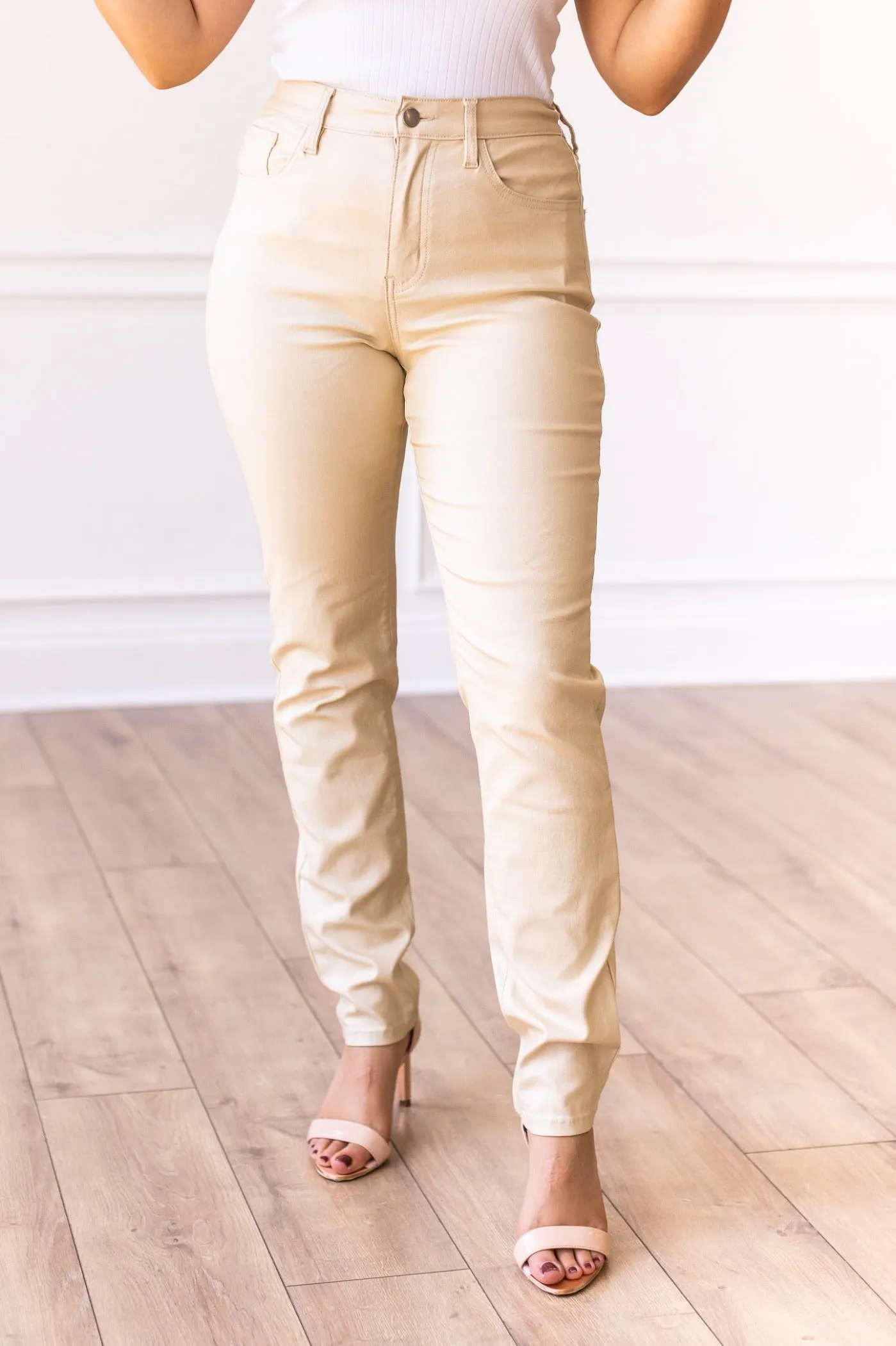 The Giovanna's Metallic Gold Skinny Jeans