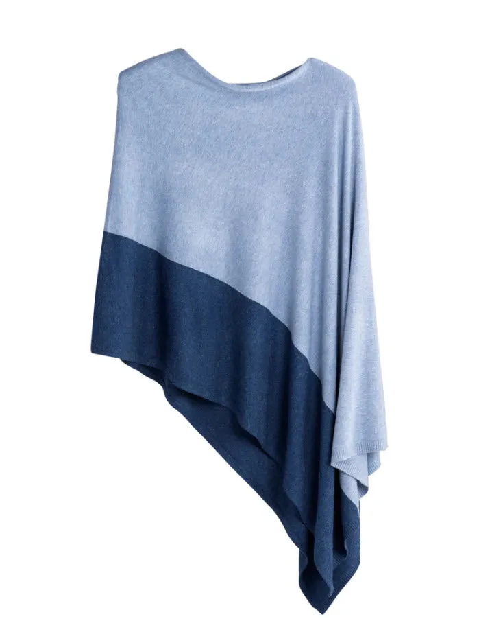 The Travel Poncho in Sky Blue Ombre