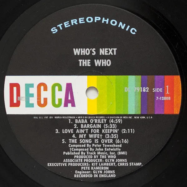 The Who - Who's Next (LP, Album, Glo) (VG)