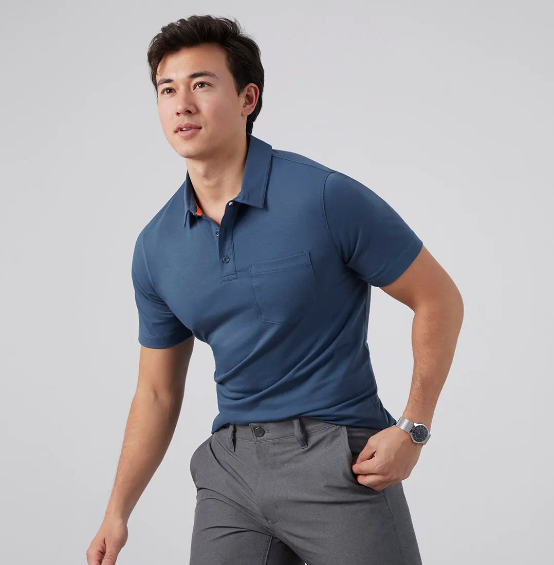 Threshold Knit Polo Classic Fit - Aegean Blue