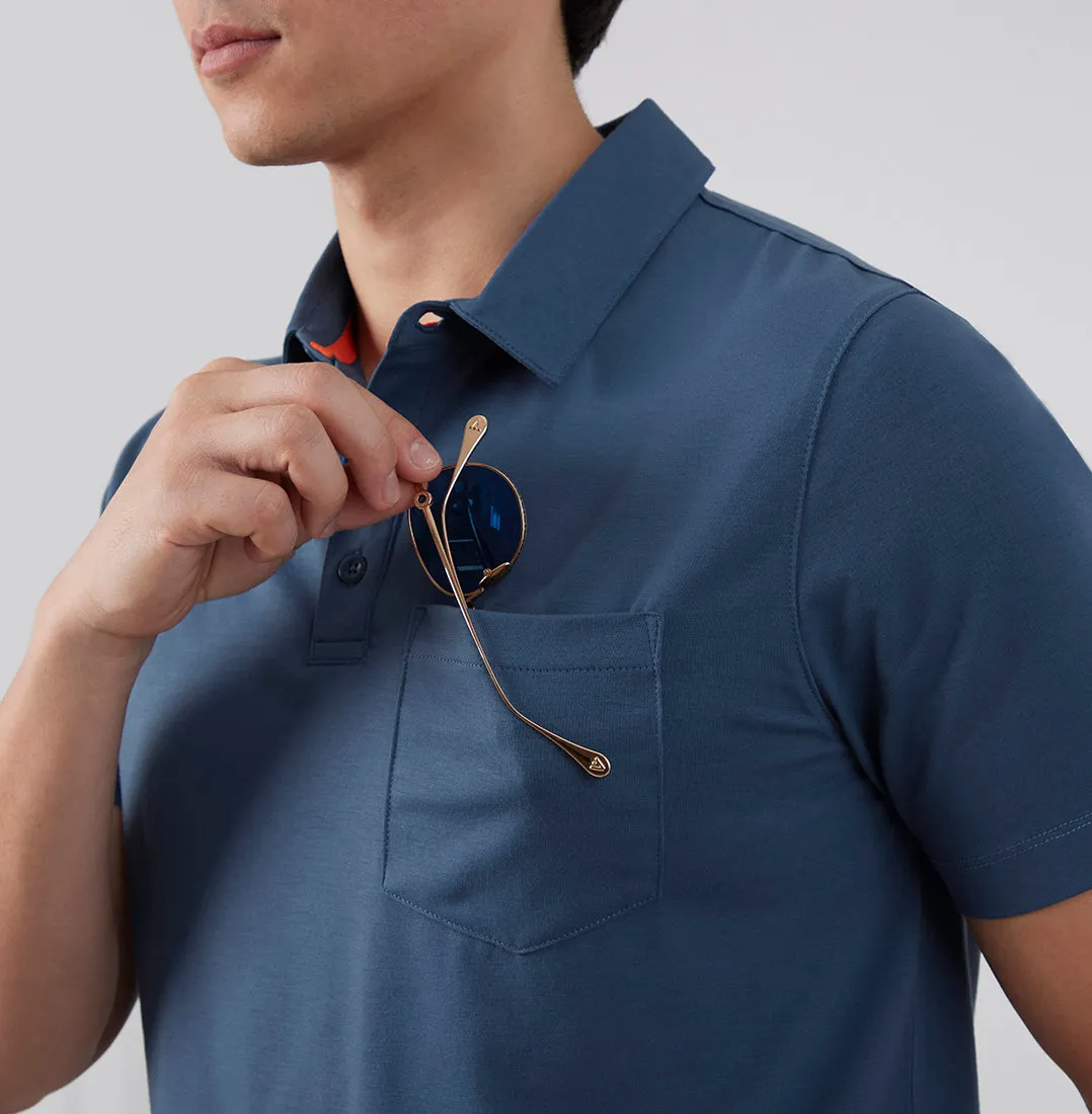 Threshold Knit Polo Classic Fit - Aegean Blue