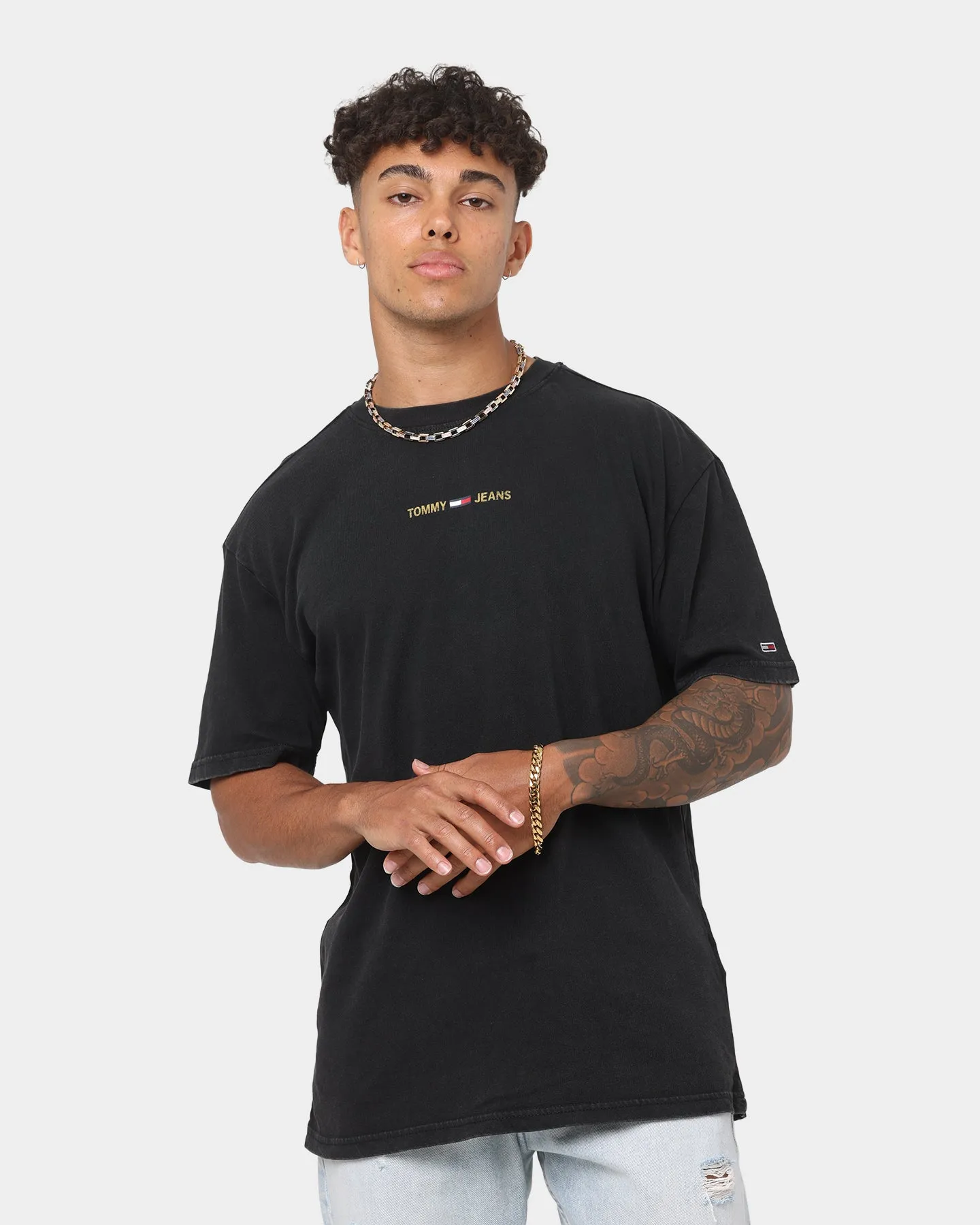 Tommy Jeans Metallic Linear T-Shirt Black