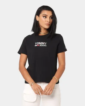 Tommy Jeans Women's Metallic Corp Logo T-Shirt Black