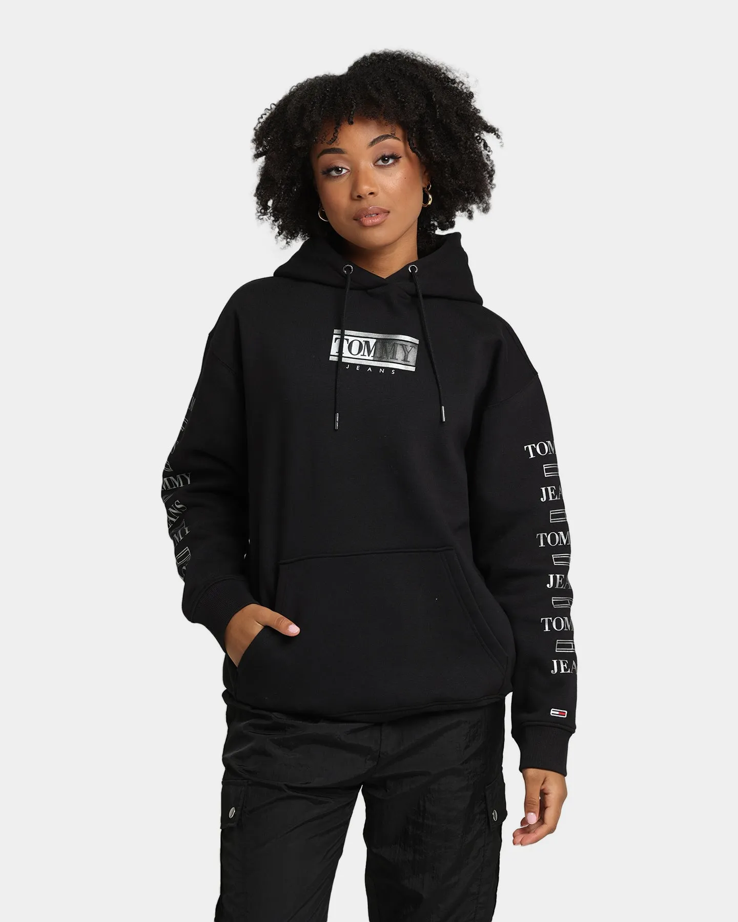 Tommy Jeans Women's Metallic Hoodie Black