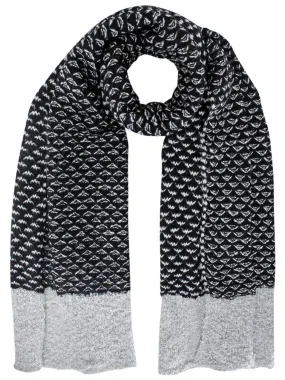 Two-Tone Knit Oversize Oblong Unisex Winter Scarf