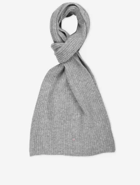 Unisex Shield Wool Knit Scarf Grey Melange