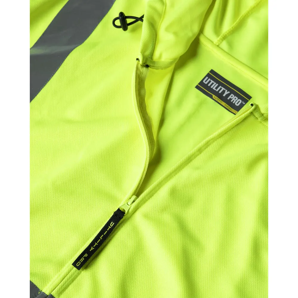 Utility Pro Hi Vis Ultra Light Full Zip Waterproof Teflon Hoodie Class 3 - UHV829