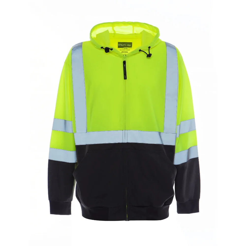 Utility Pro Hi Vis Ultra Light Full Zip Waterproof Teflon Hoodie Class 3 - UHV829