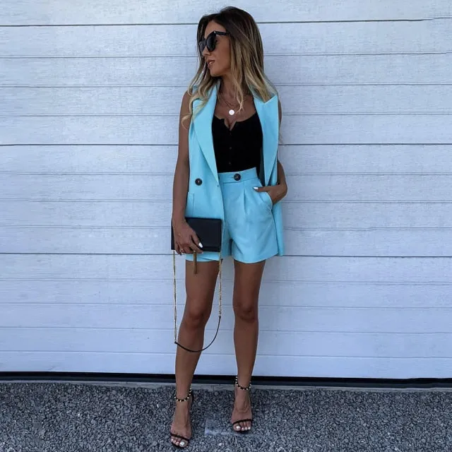 Valerie Two-Piece Blazer & Shorts Suit Set