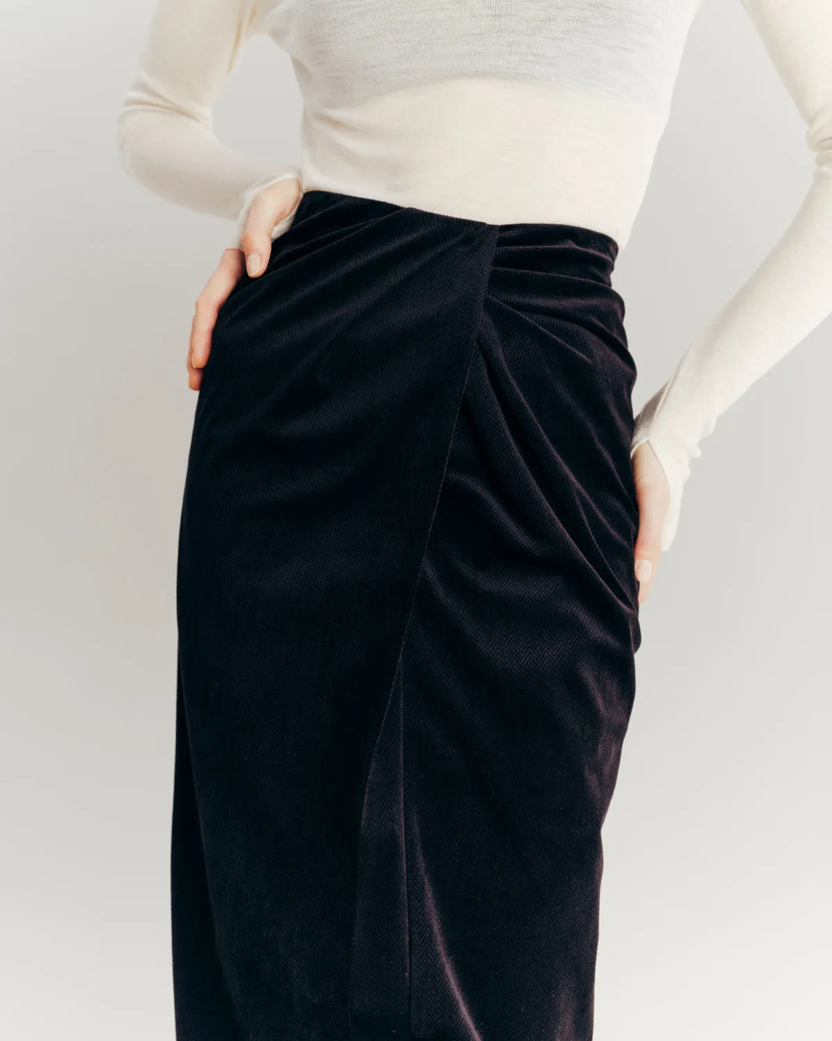 Velvet Pencil Skirt