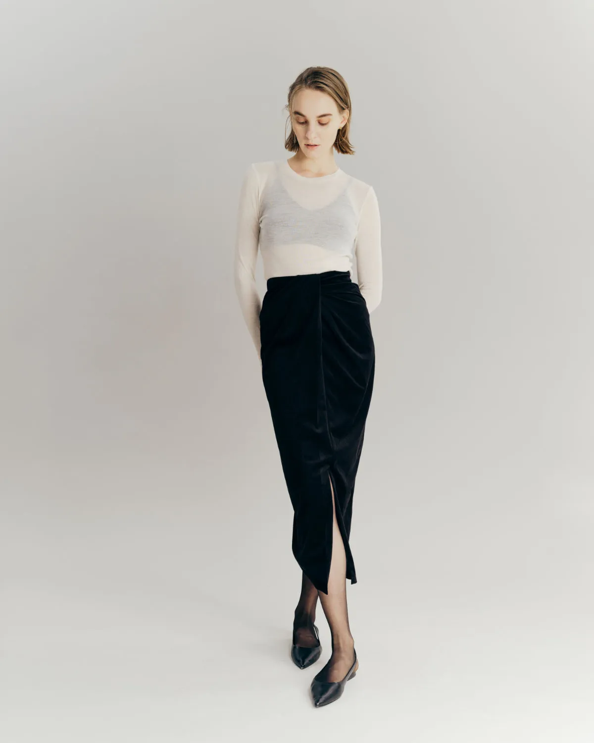 Velvet Pencil Skirt