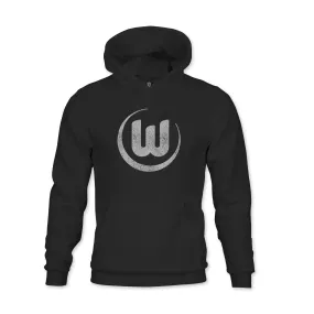 Vfl Wolfsburg Mono Badge Youth Fleece Pullover Hoodie - Black