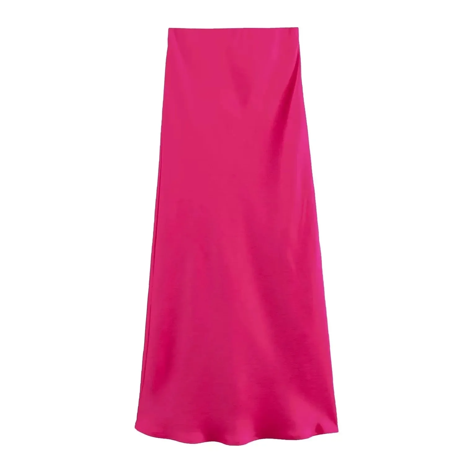 Vintage Flowing Satin Midi Skirt