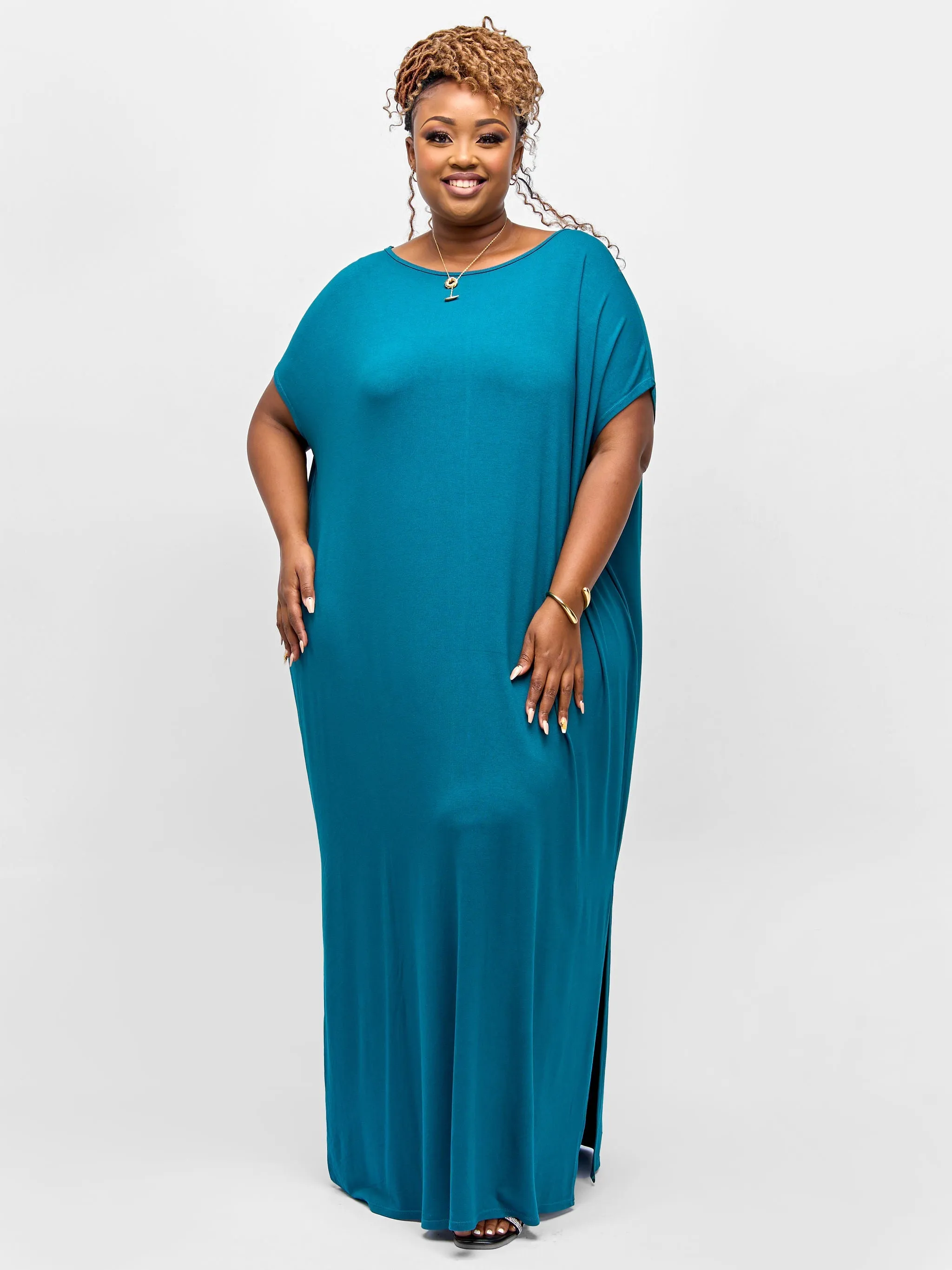 Vivo Essentials Dolman Maxi Dress - Teal