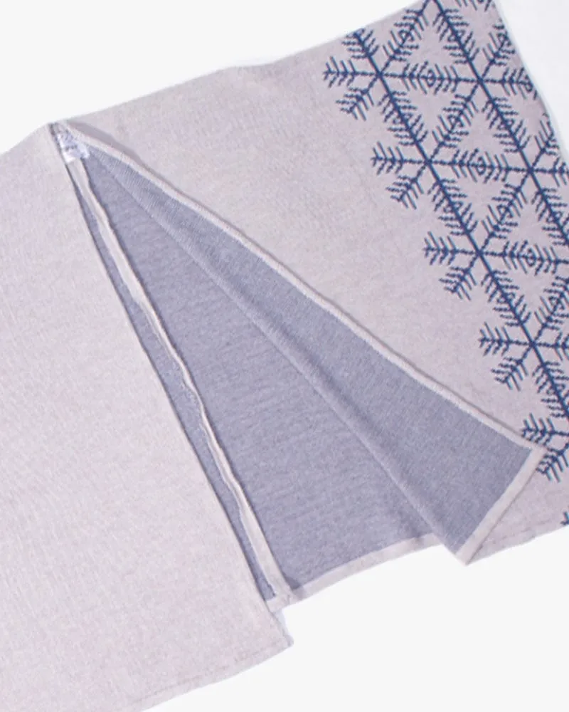 Wa-Modern Poncho, Light Gray and Blue Kessho