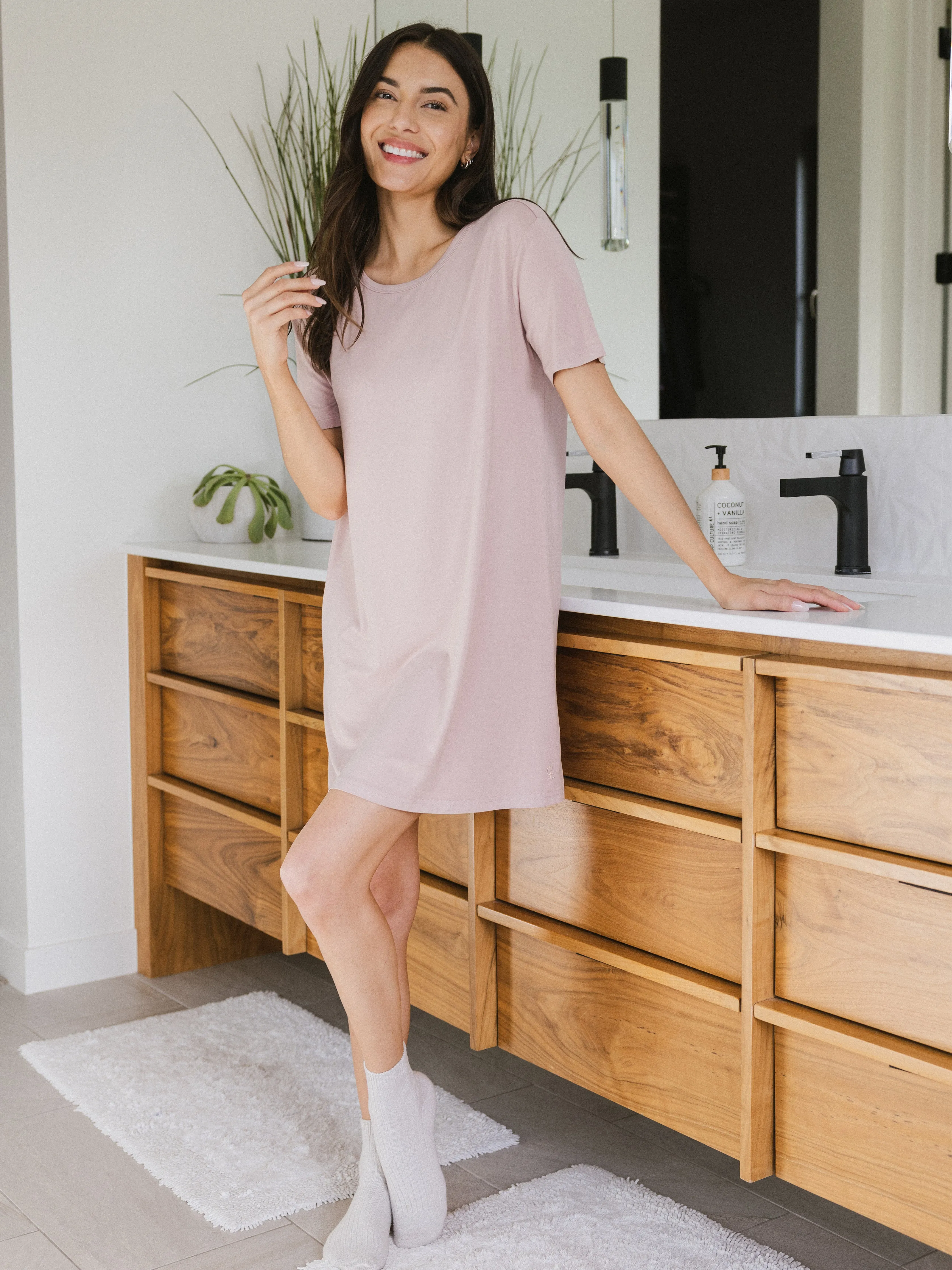 Women's Bamboo Stretch Knit Sleep Dress