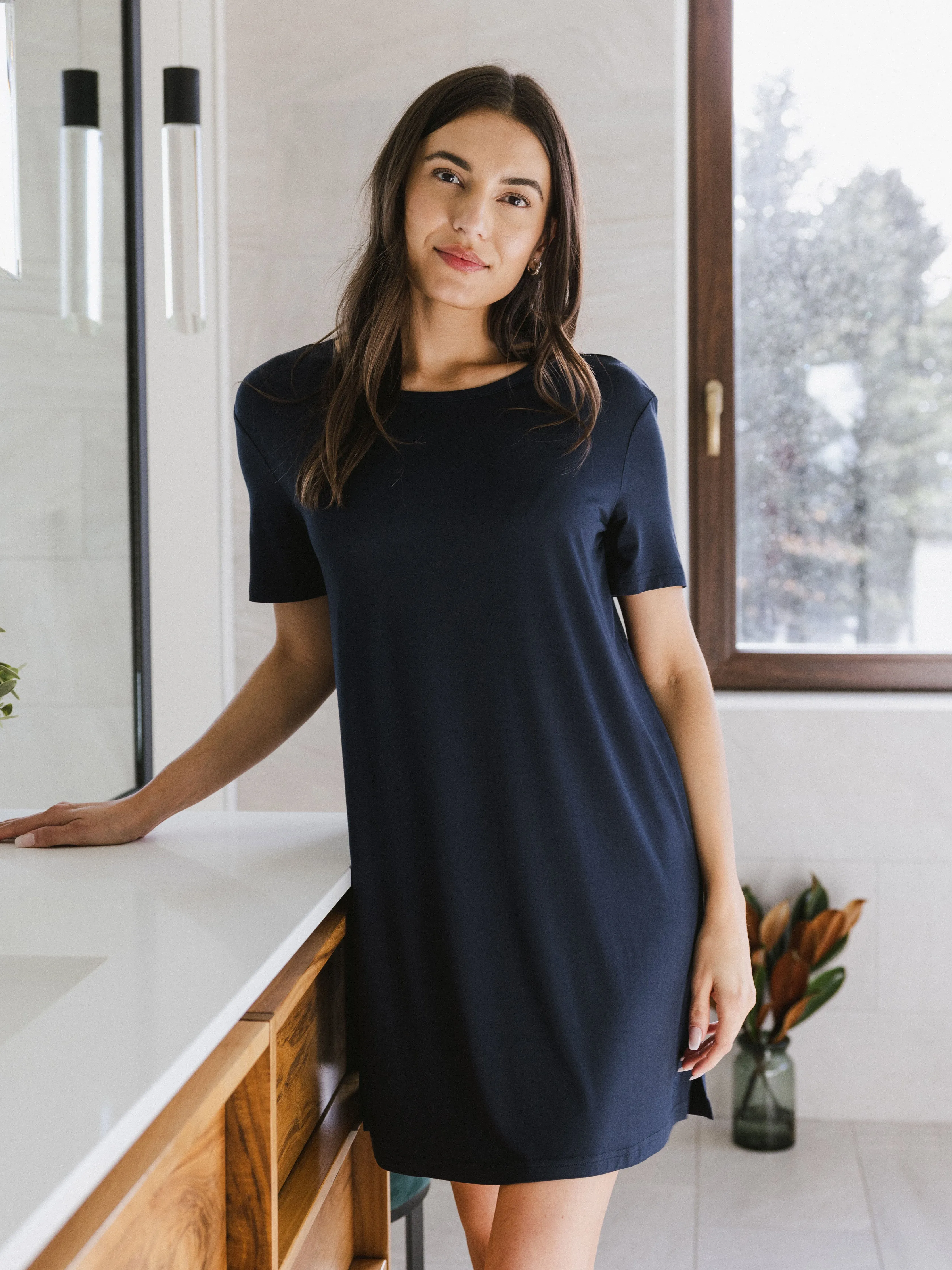 Women's Bamboo Stretch Knit Sleep Dress