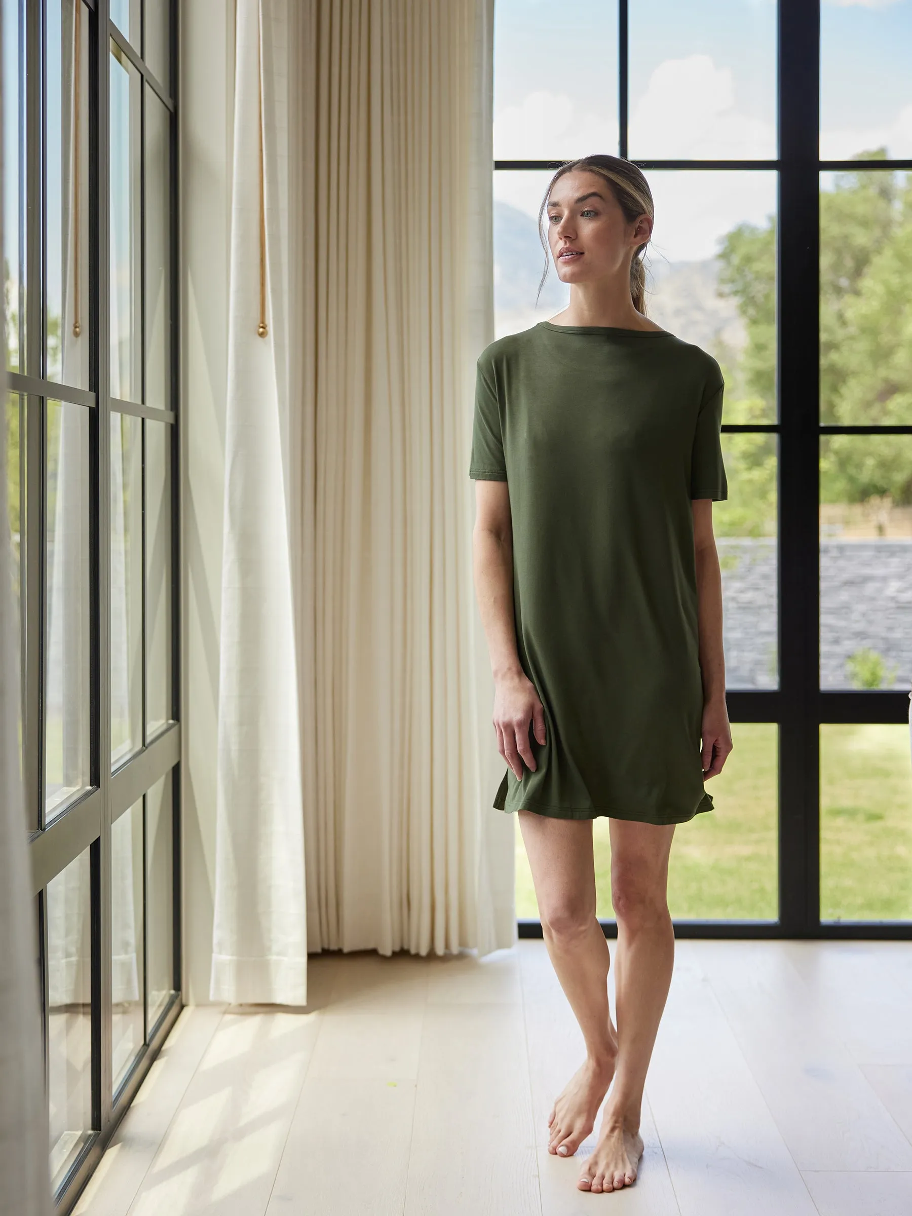 Women's Bamboo Stretch Knit Sleep Dress