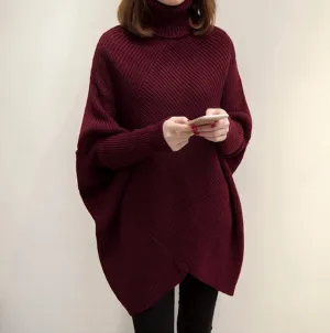 Womens Batwing Turtleneck Sweater