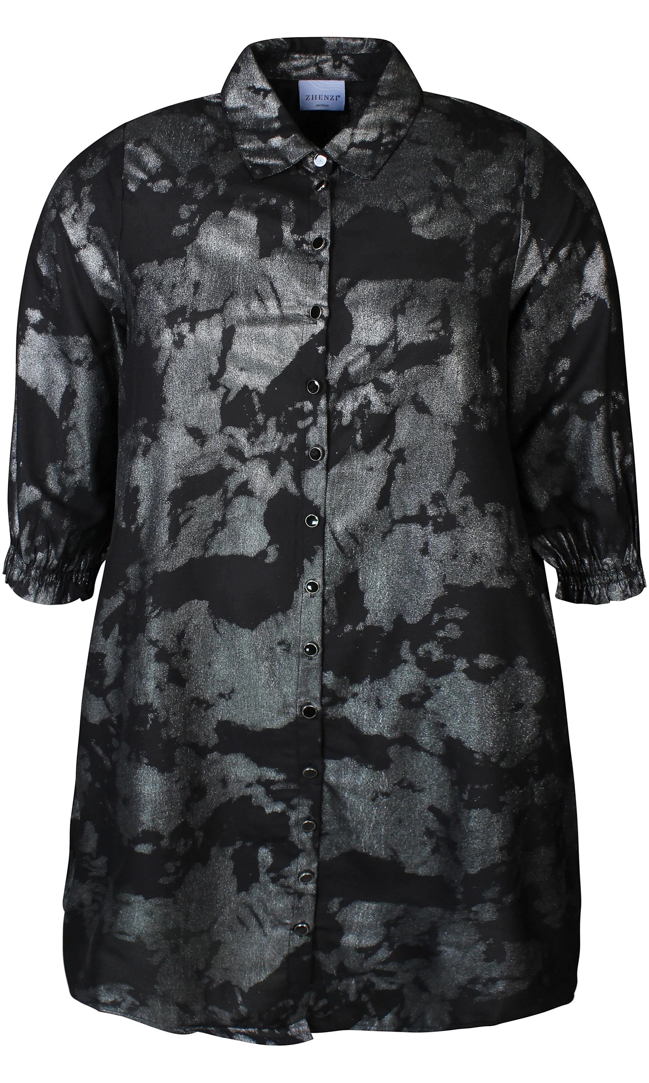 Zhenzi Bell Shirt Dress in Black