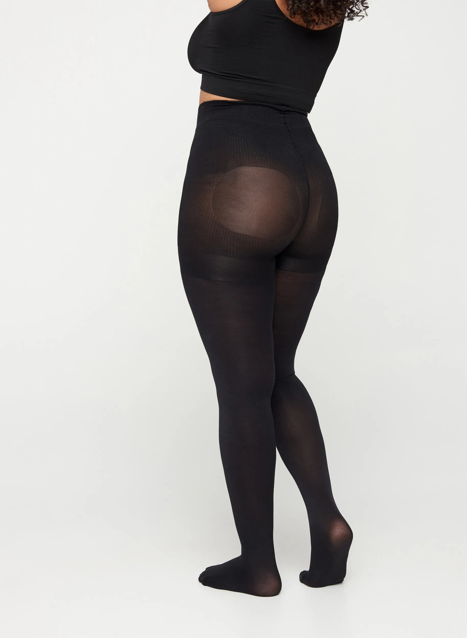 Zizzi 100 Denier Push Up Tights in Black