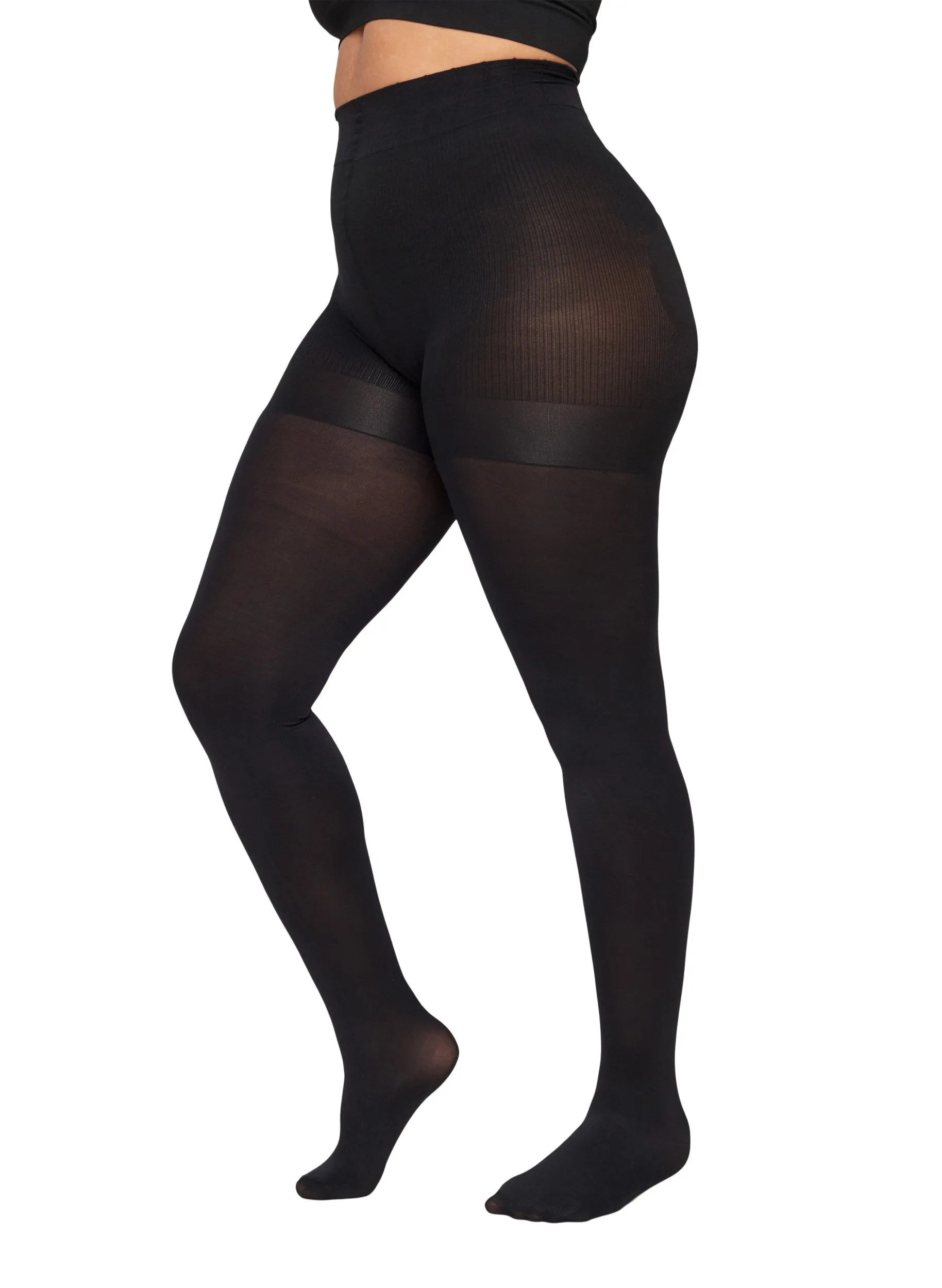 Zizzi 100 Denier Push Up Tights in Black